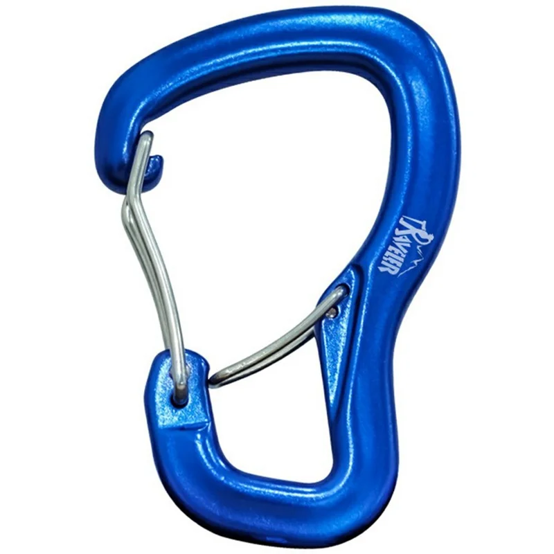 Outdoor Hammock Hanging Carabiner Double Door Metal Quick Release Hook for Camping / Rock Climbing - Blue