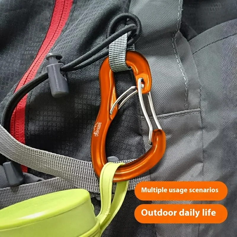 Outdoor Hammock Hanging Carabiner Double Door Metal Quick Release Hook for Camping / Rock Climbing - Blue