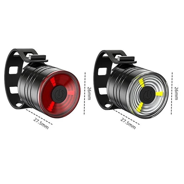 DEEMOUNT Bike Helmet Light Aluminum Alloy LED Front / Rear Light for Night Riding Safety Warning - White