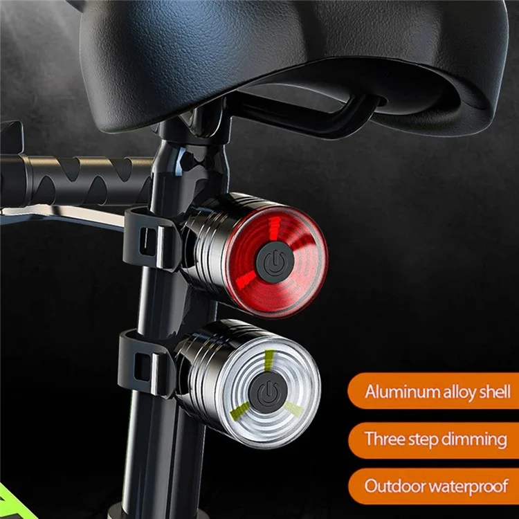 DEEMOUNT Bike Helmet Light Aluminum Alloy LED Front / Rear Light for Night Riding Safety Warning - White