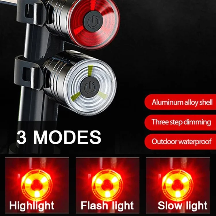 DEEMOUNT Bike Helmet Light Aluminum Alloy LED Front / Rear Light for Night Riding Safety Warning - White