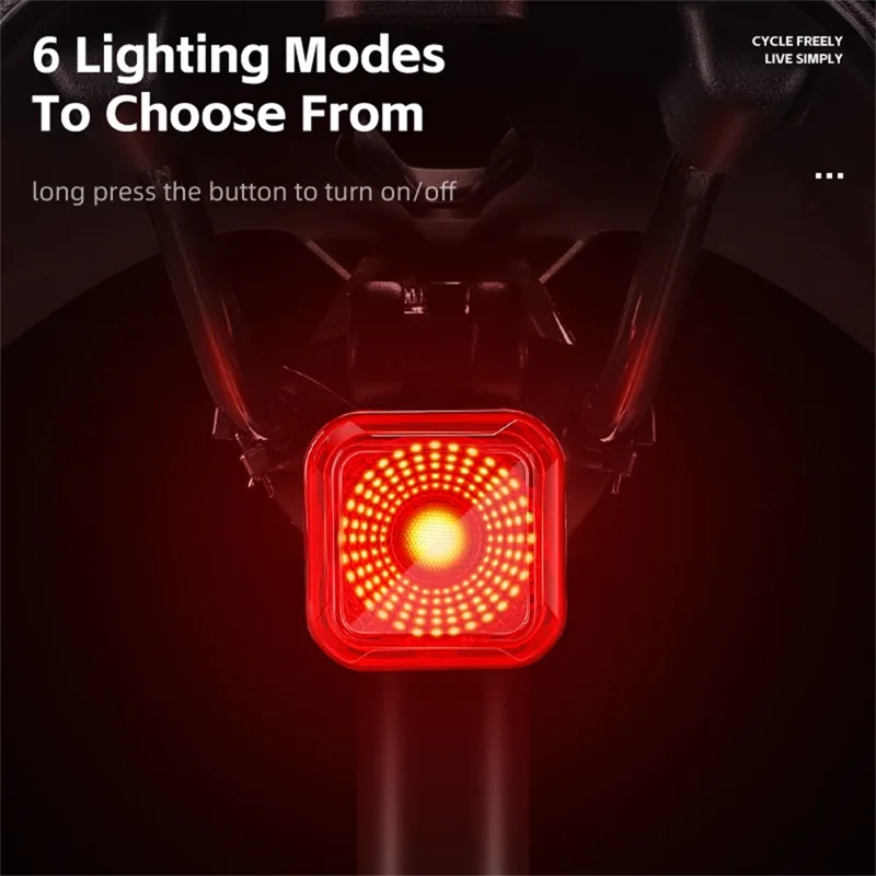 WEST BIKING Smart Bike Tail Light Brake Sensing MTB Road Bicycle Battery Display Rear Light - Seatpost Mount