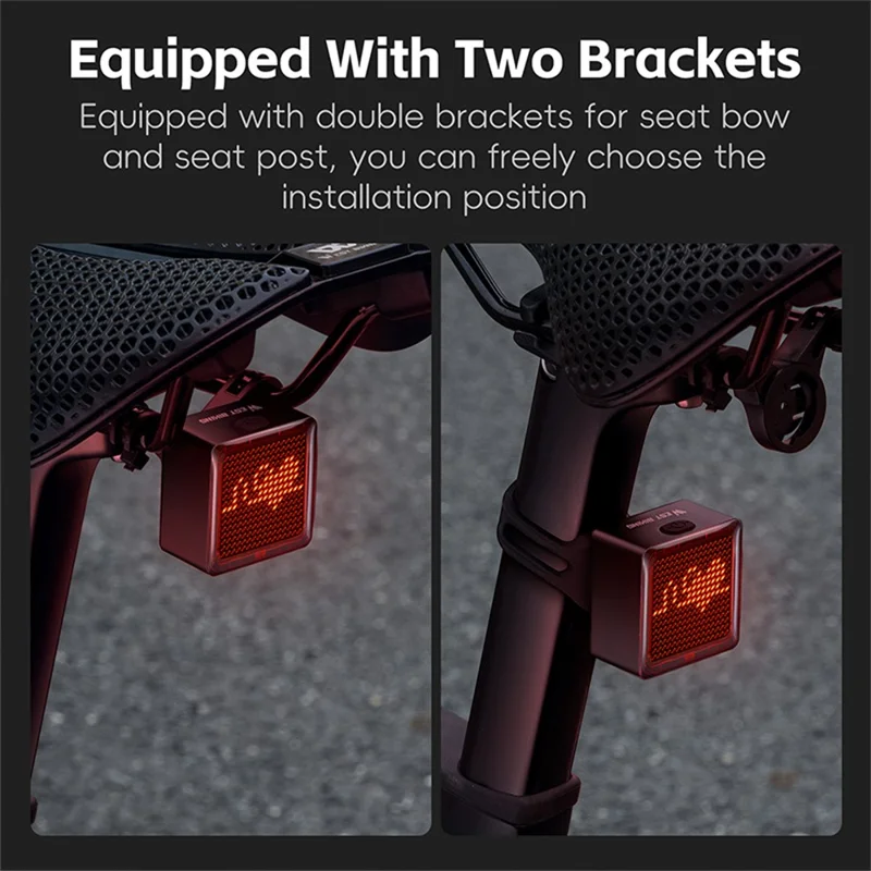 WEST BIKING YP0701461 Bike Tail Light Brake Sensor DIY Programmable Cycling Rear Light - Seatpost Mount