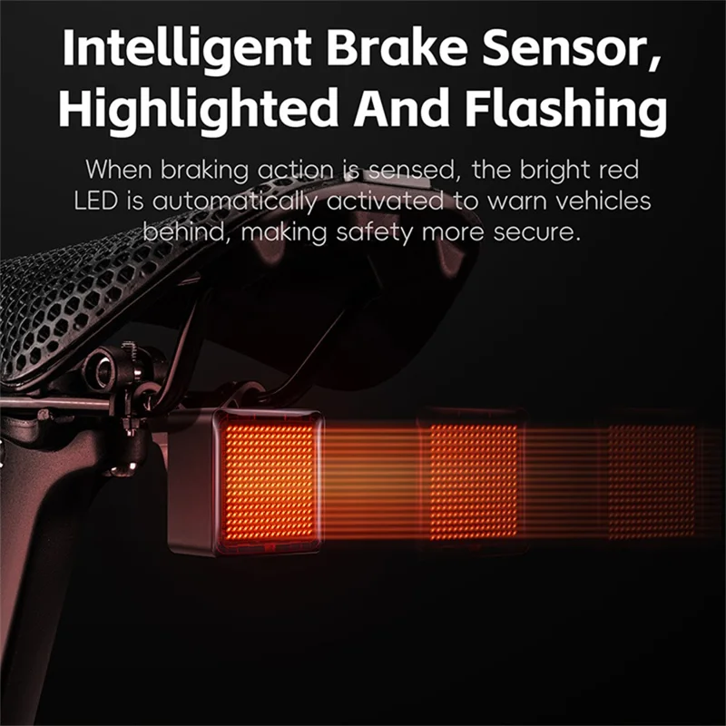 WEST BIKING YP0701461 Bike Tail Light Brake Sensor DIY Programmable Cycling Rear Light - Seatpost Mount