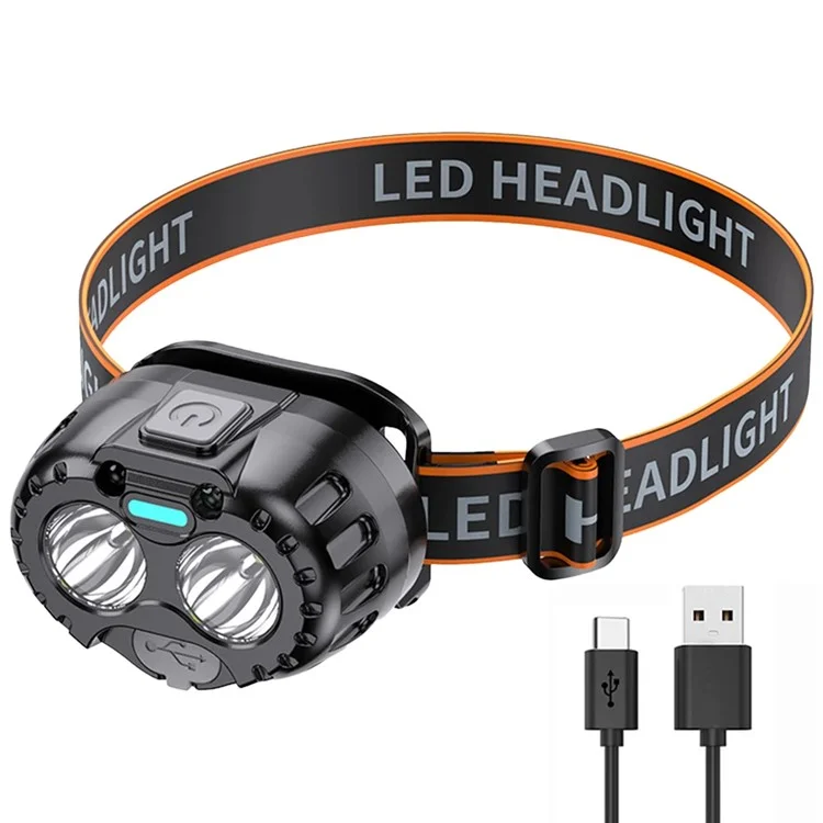 Rechargeable LED Lampe frontale 250LM Capteur de mouvement Phare pour Cyclisme Pêche