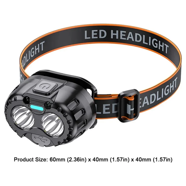 Rechargeable LED Lampe frontale 250LM Capteur de mouvement Phare pour Cyclisme Pêche
