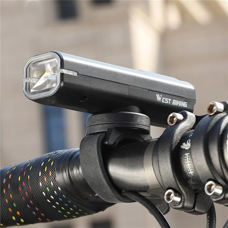 WEST BIKING YP0701458 Faro Anteriore Intelligente per Bicicletta con Sensore Luminoso, 400 Lumen, con Display Digitale