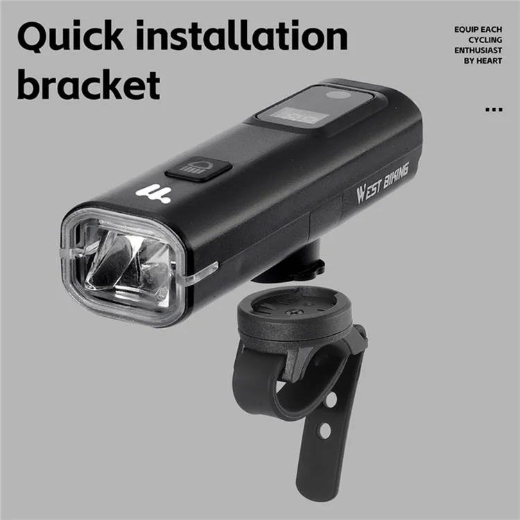 WEST BIKING YP0701458 Faro Anteriore Intelligente per Bicicletta con Sensore Luminoso, 400 Lumen, con Display Digitale