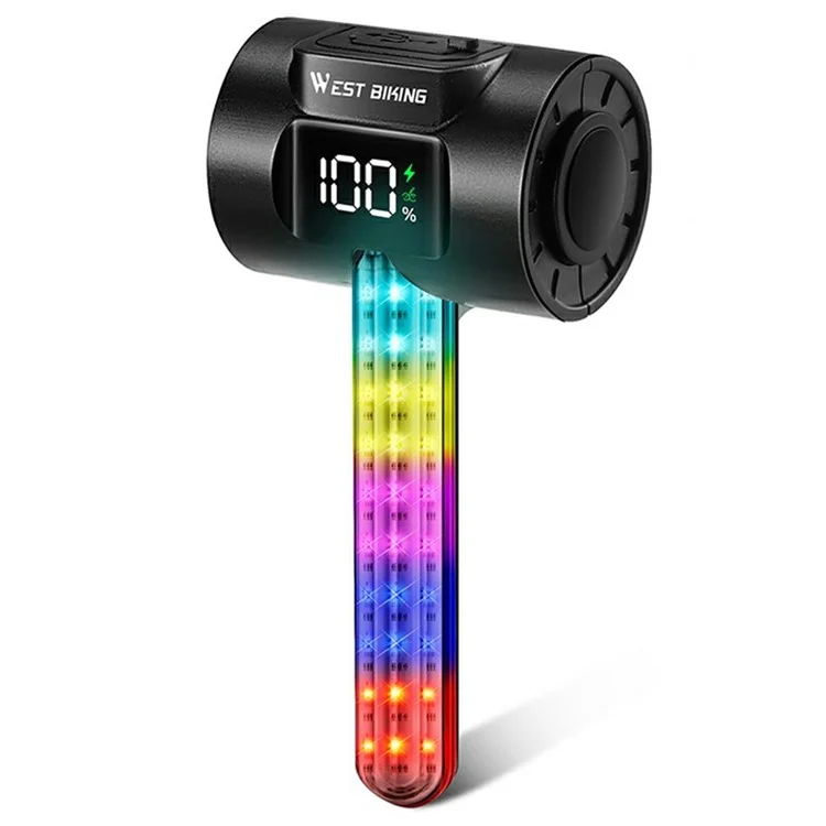 WEST BIKING YP0701464 Smart Brake Sensing Bicycle Tail Light Dynamic RGB Safety Warning Lamp