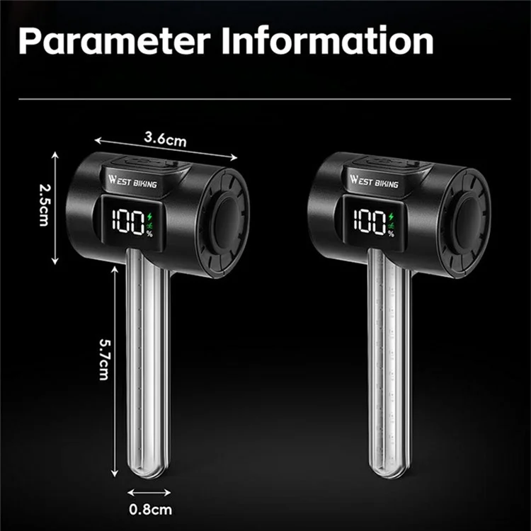 WEST BIKING YP0701464 Smart Brake Sensing Bicycle Tail Light Dynamic RGB Safety Warning Lamp