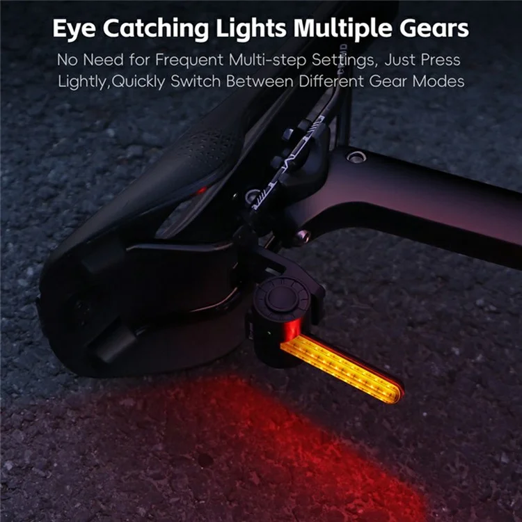 WEST BIKING YP0701464 Smart Brake Sensing Bicycle Tail Light Dynamic RGB Safety Warning Lamp