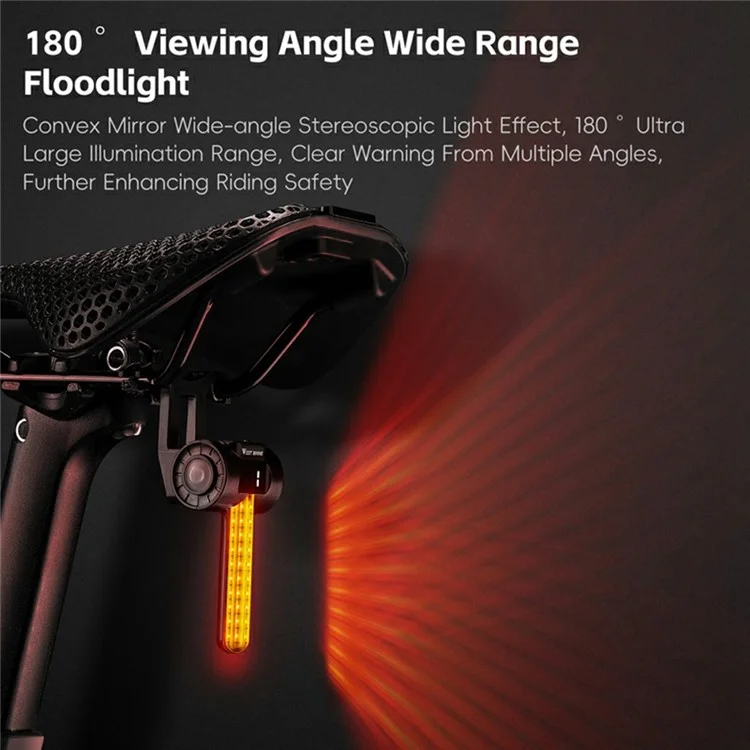 WEST BIKING YP0701464 Smart Brake Sensing Bicycle Tail Light Dynamic RGB Safety Warning Lamp