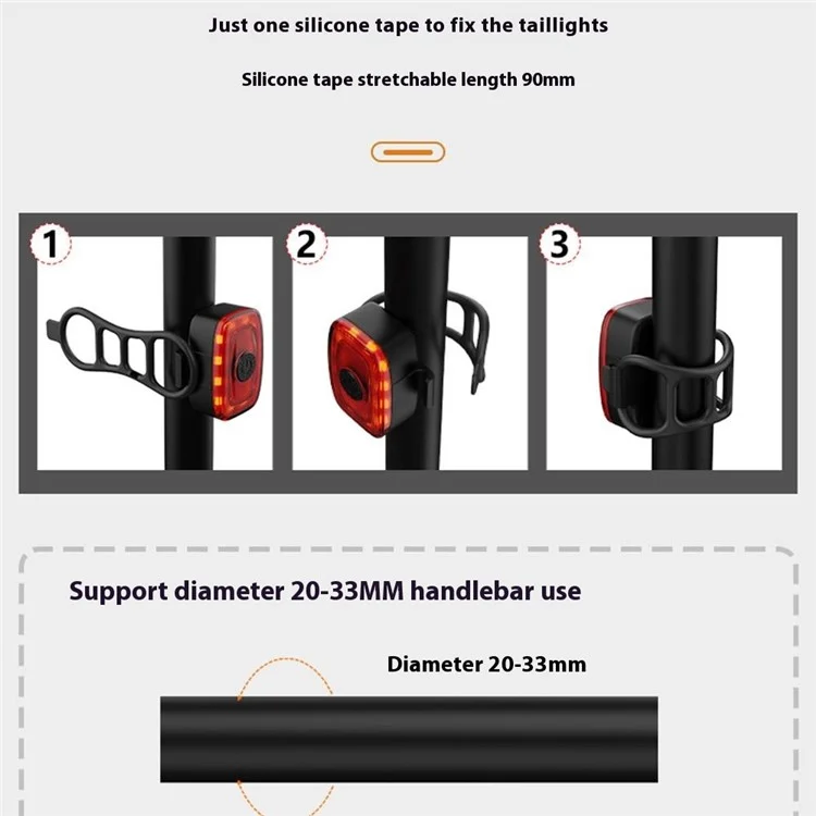 W01 Rechargeable Bike Tail Light High Brightness Road MTB Bikes LED Cycling Safety Warning Lamp (CE Certified)