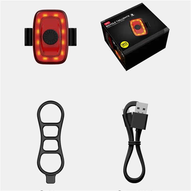 W01 Rechargeable Bike Tail Light High Brightness Road MTB Bikes LED Cycling Safety Warning Lamp (CE Certified)