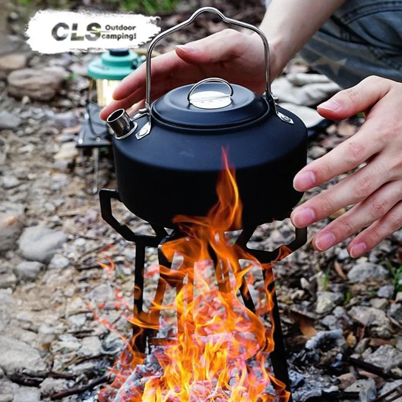 Parrilla de Camping CLS para Exteriores - Soporte Desmontable para Barbacoa, Ultraligero y Plegable para Cocinar Té y Hervir Agua