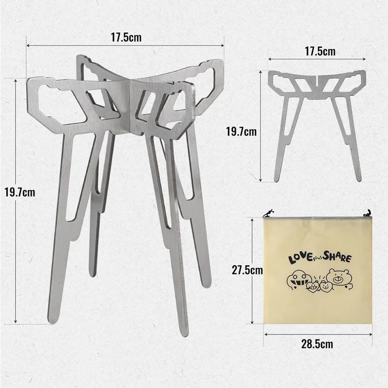 Parrilla de Camping CLS para Exteriores - Soporte Desmontable para Barbacoa, Ultraligero y Plegable para Cocinar Té y Hervir Agua