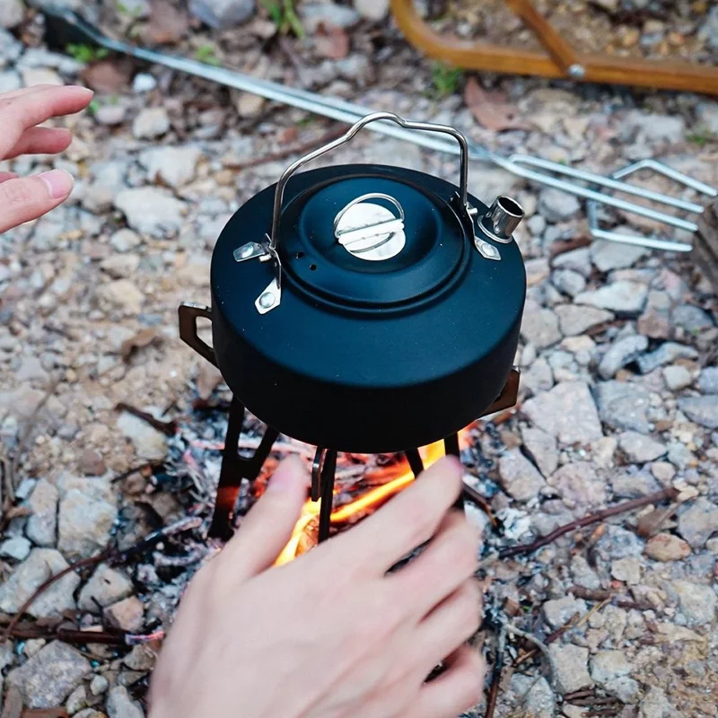 Parrilla de Camping CLS para Exteriores - Soporte Desmontable para Barbacoa, Ultraligero y Plegable para Cocinar Té y Hervir Agua