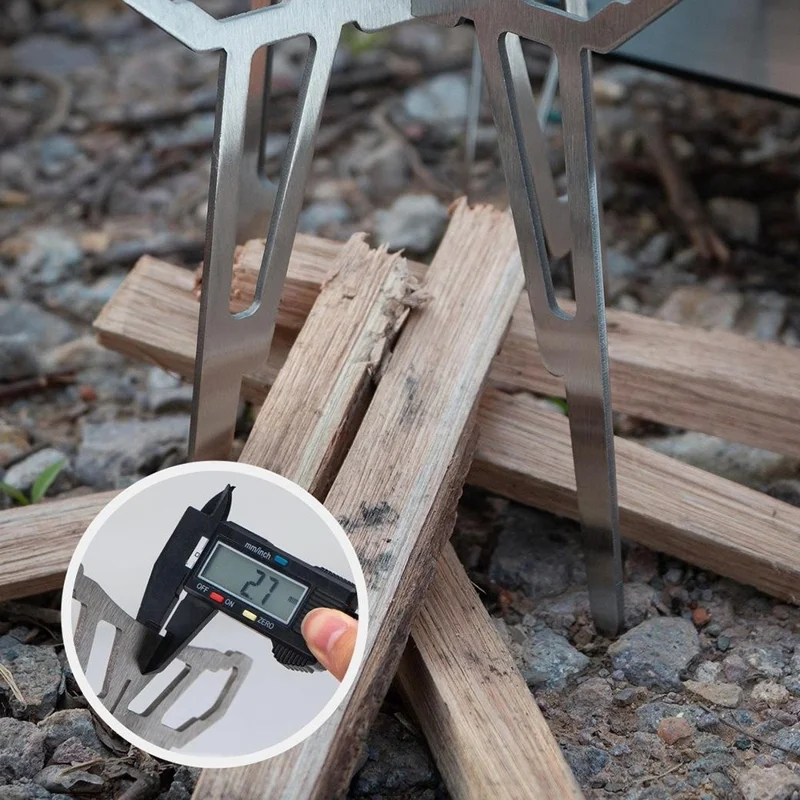 Parrilla de Camping CLS para Exteriores - Soporte Desmontable para Barbacoa, Ultraligero y Plegable para Cocinar Té y Hervir Agua