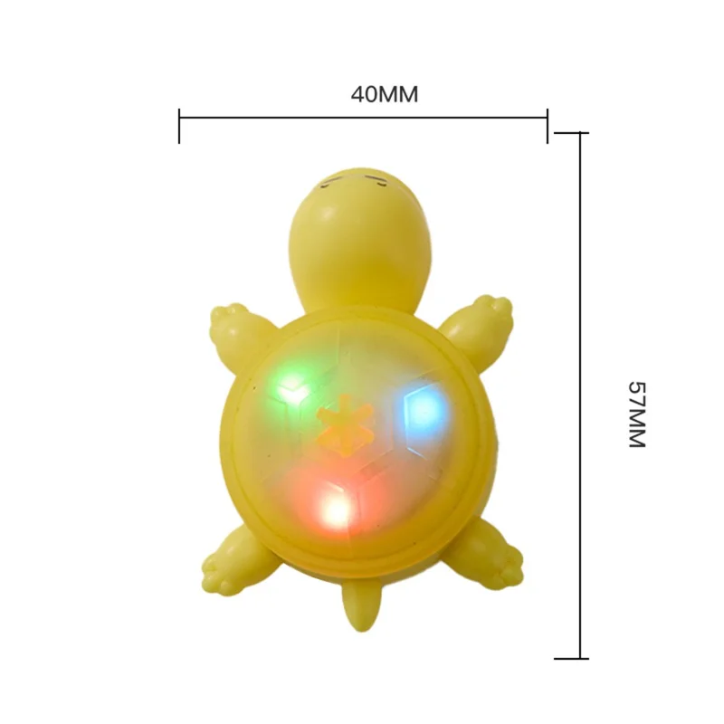 Cute Turtle Shape Bike Tail Light Waterproof Intelligent Motion Sensing Cycling Warning Lamp - Yellow