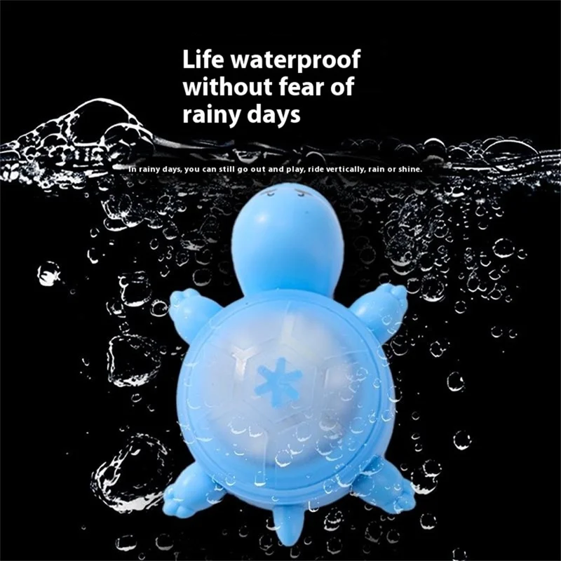 Cute Turtle Shape Bike Tail Light Waterproof Intelligent Motion Sensing Cycling Warning Lamp - Yellow