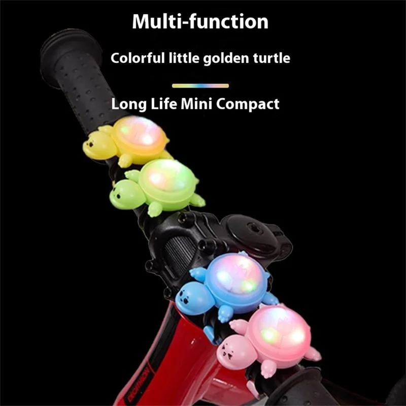 Cute Turtle Shape Bike Tail Light Waterproof Intelligent Motion Sensing Cycling Warning Lamp - Yellow