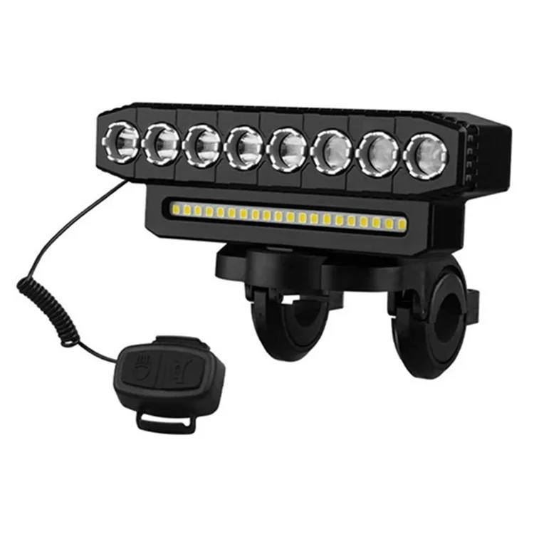 HYD-058 8LED+20SMD Fahrradlicht USB-aufladbar Mountainbike-Frontlicht mit Hupe