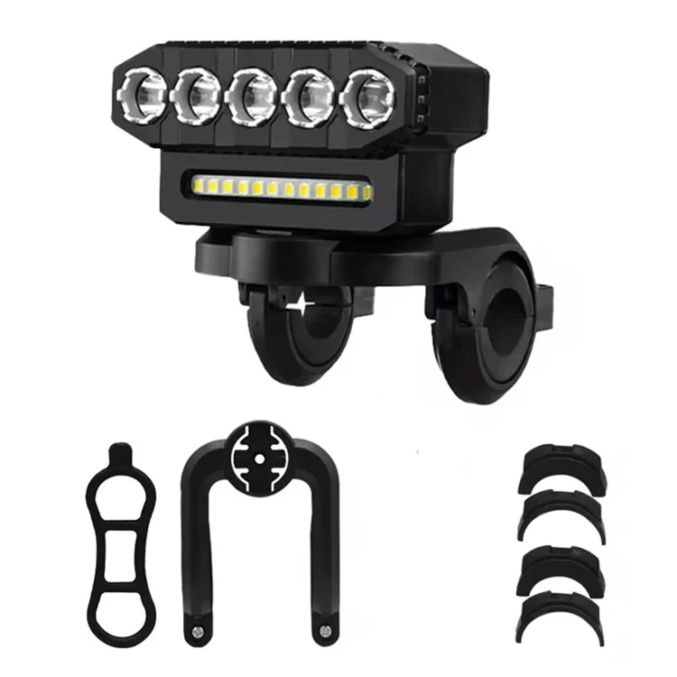 HYD-059 5LED+12SMD Bicycle Light USB Rechargeable Mountain Bike High Brightness Waterproof Front Light