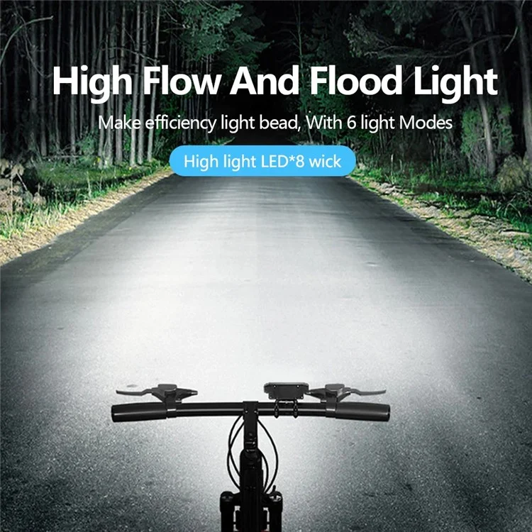 HYD-059 5LED+12SMD Bicycle Light USB Rechargeable Mountain Bike High Brightness Waterproof Front Light