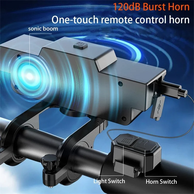 FY-588 Bicycle Light 9 LED+21 SMD High Brightness High Low Beam Front Headlight with Horn for Night Cycling