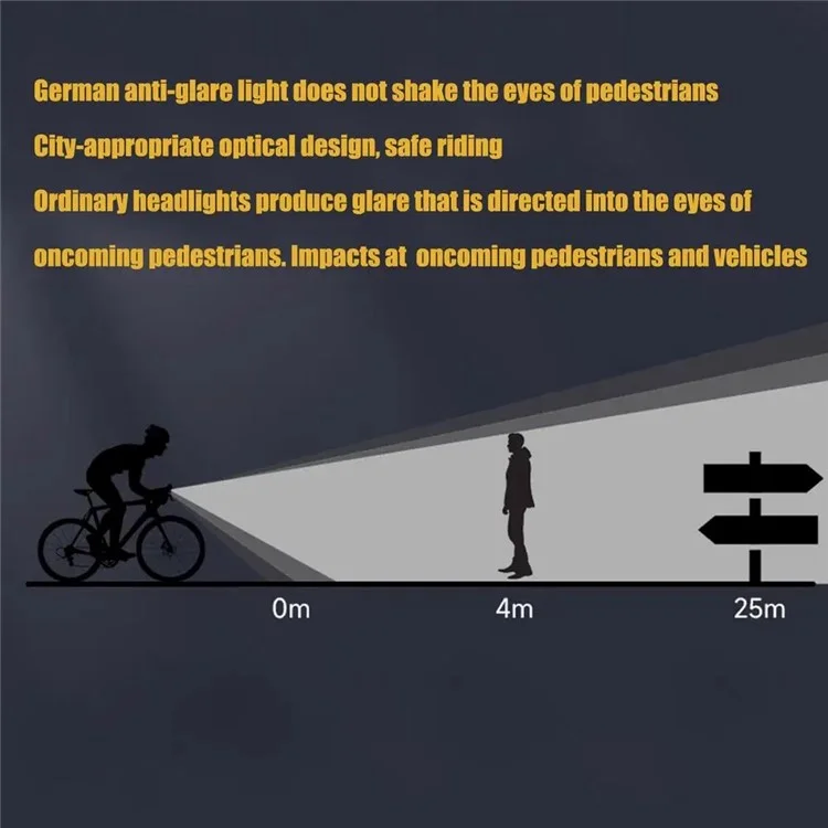 Süße Cartoon-Ente Fahrradklingel mit 3 Modi aufladbarem LED-Scheinwerfer Fahrrad Warnalarm - Schwarz