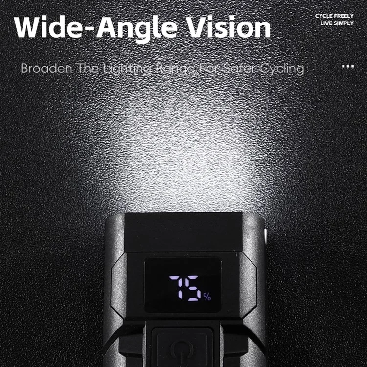 YP0701469 Bicycle Front Light 8-LED High Brightness Mountain Bike Warning Light with Digital Display