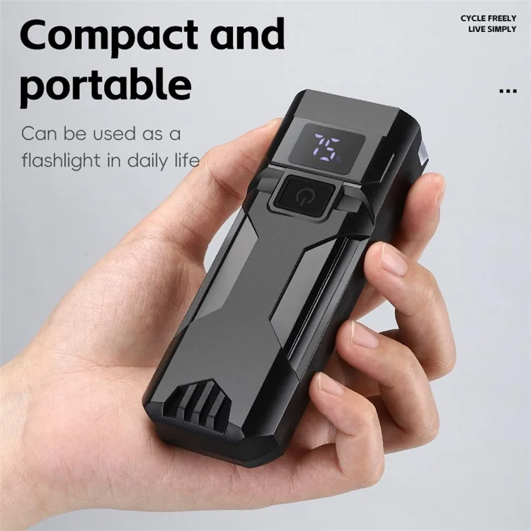 YP0701469 Bicycle Front Light 8-LED High Brightness Mountain Bike Warning Light with Digital Display
