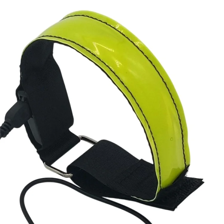 Rechargeable LED Armband Outdoor Sports Night Running Safety LED Light Arm Band - Yellow