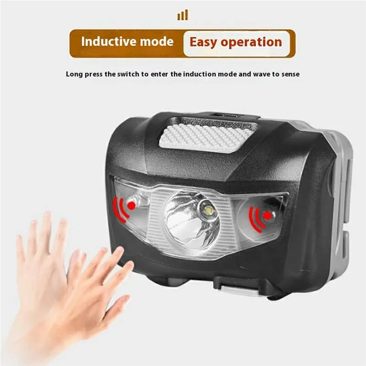 USB Rechargeable LED Headlamp Gesture Sensor Headlight for Outdoor Night Fishing Running Camping Hiking - Green