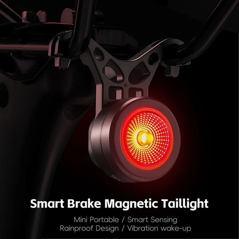 WEST BIKING Feu arrière intelligent pour vélo - Détection magnétique de freinage, Éclairage de sécurité pour cyclisme - Type arceau de selle