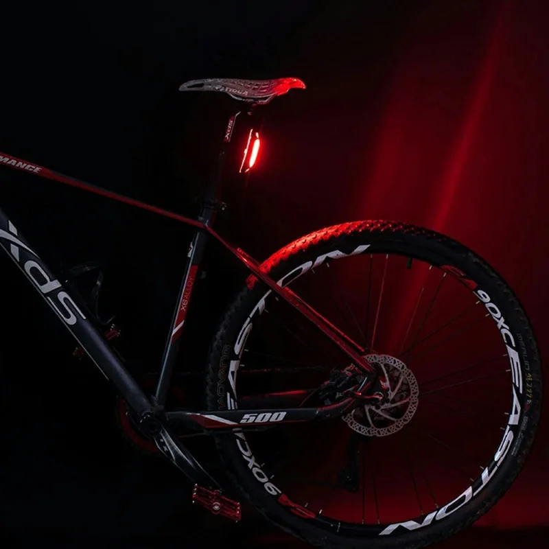 ROCKBROS Mountain Bike USB Rechargeable Tail Light Super Bright Waterproof Safety Warning Lamp - Red+Green+Blue