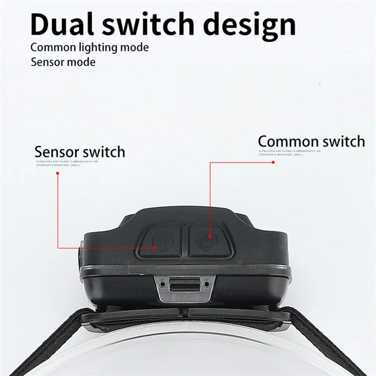 Lampe frontale SUPFIRE HL16 de 5W avec détecteur de mouvement, double source lumineuse, 5 modes et éclairage COB.