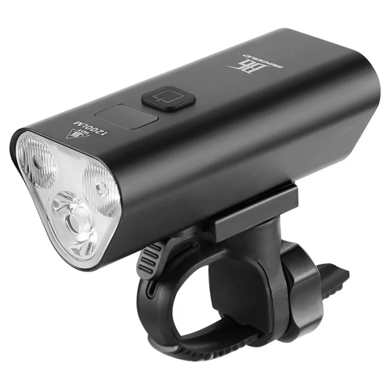 BENGGUO BG-1946 Mountain Bike Luce Anteriore in Lega di Alluminio 6 Modalità Display Digitale Lampada per Guida Notturna