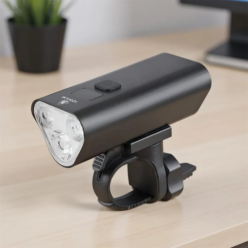 BENGGUO BG-1946 Mountain Bike Luce Anteriore in Lega di Alluminio 6 Modalità Display Digitale Lampada per Guida Notturna