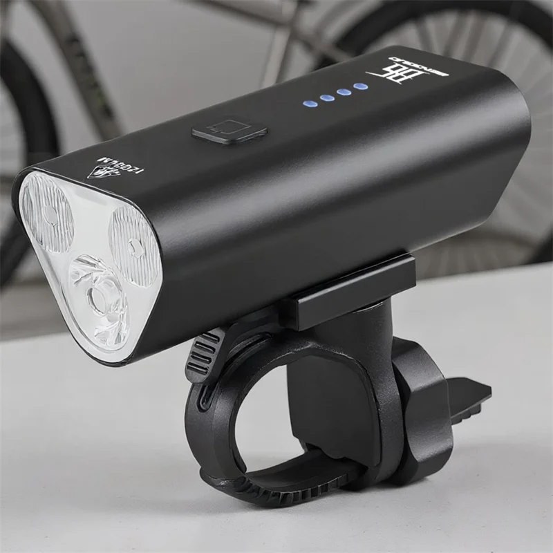 BENGGUO BG-1940 Bicycle Mountain Bike Aluminum Alloy Front Light Night Riding Lamp with Battery Indicator