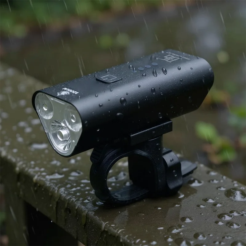 BENGGUO BG-1940 Bicycle Mountain Bike Aluminum Alloy Front Light Night Riding Lamp with Battery Indicator