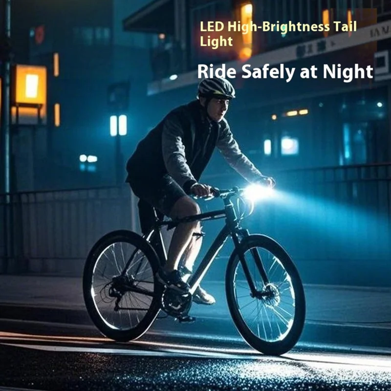Luce anteriore per bicicletta 4-in-1 Supporto per telefono con clacson Accessorio per biciclette da montagna - Nero