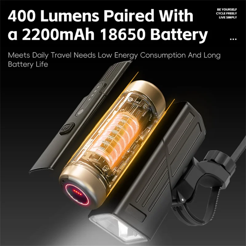 WEST BIKING YP0701488 Bicycle Smart Light Sensing Front Light Flashlight Mountain Bike Cycling Headlight - Beam Spreading
