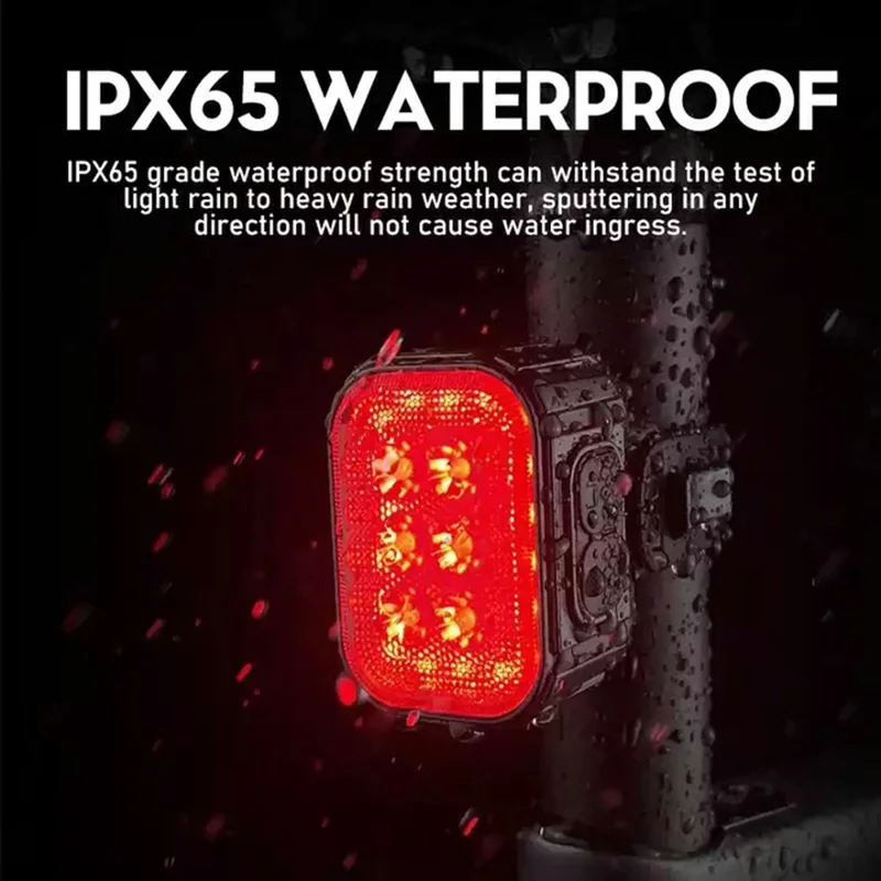 Q6 Bicycle Front and Rear Light Set Waterproof Safety Warning Lamps for Mountain Bike Helmet