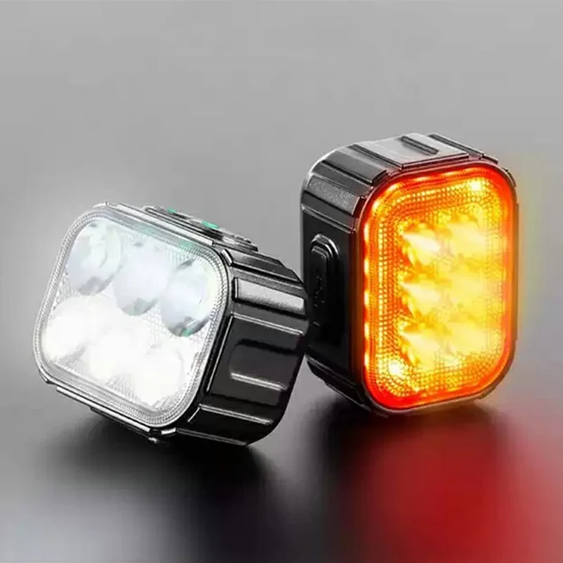 Q6 Bicycle Front and Rear Light Set Waterproof Safety Warning Lamps for Mountain Bike Helmet