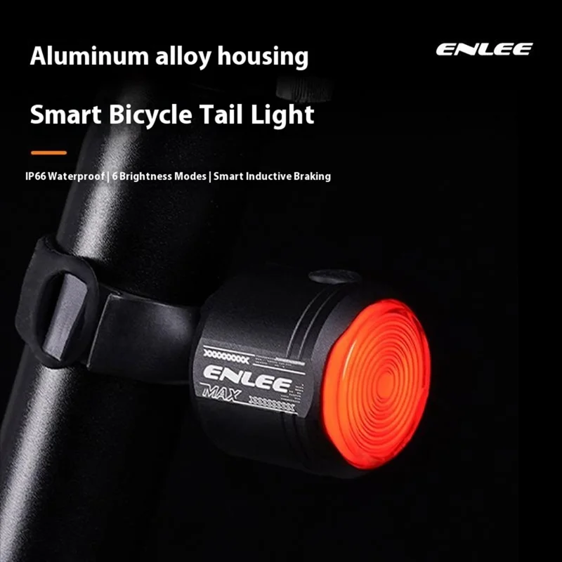 ENLEE Bicycle Smart Sensing Tail Light IP66 Waterproof High Brightness Brake Warning Lamp