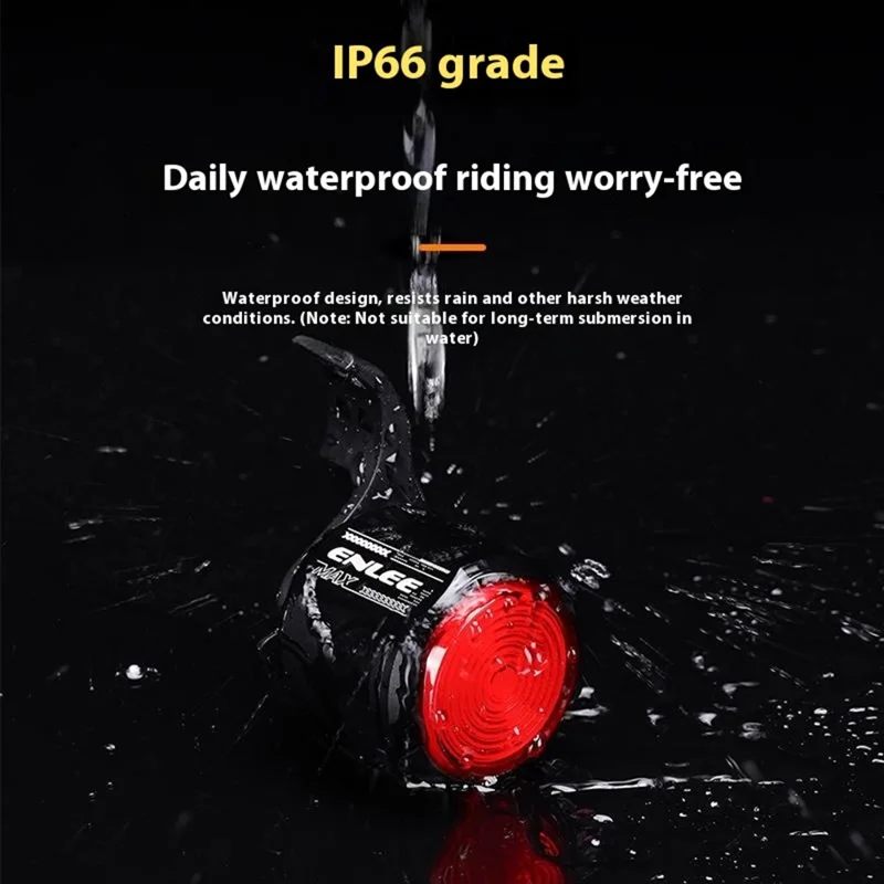 ENLEE Bicycle Smart Sensing Tail Light IP66 Waterproof High Brightness Brake Warning Lamp