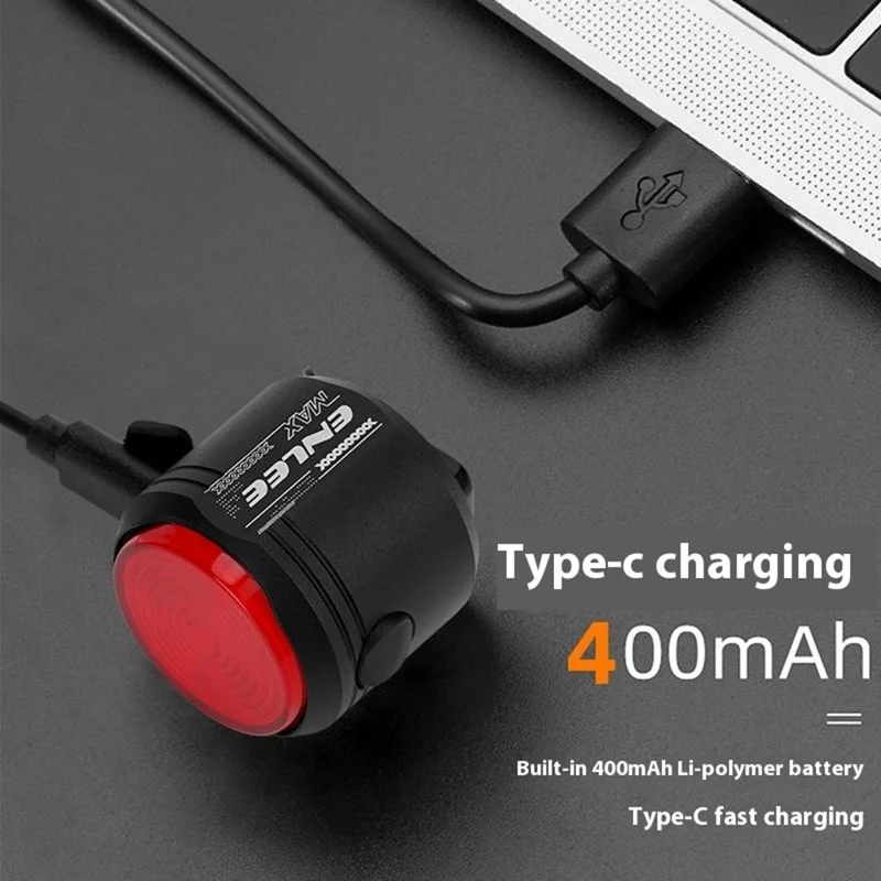 ENLEE Bicycle Smart Sensing Tail Light IP66 Waterproof High Brightness Brake Warning Lamp