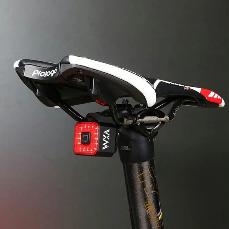 WT005 For Bicycle Smart Brake Sensing Square Tail Light USB Rechargeable Night Riding Warning Lamp