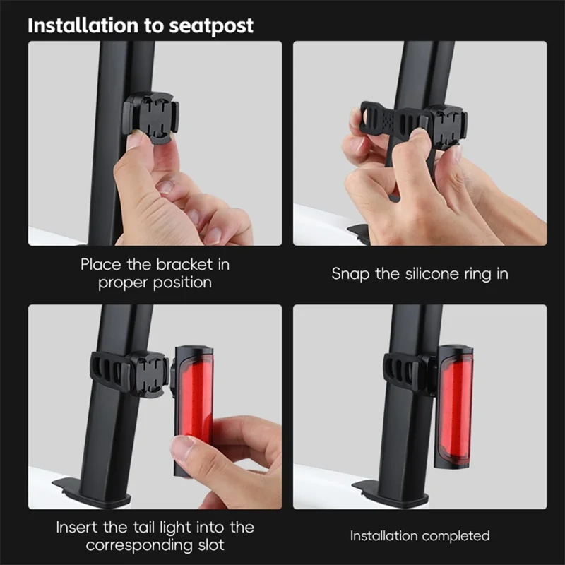 WEST BIKING YP0701492 Feu arrière intelligent à détection de freinage pour vélo de montagne et de route 8 modes Lampe d'avertissement de sécurité LED